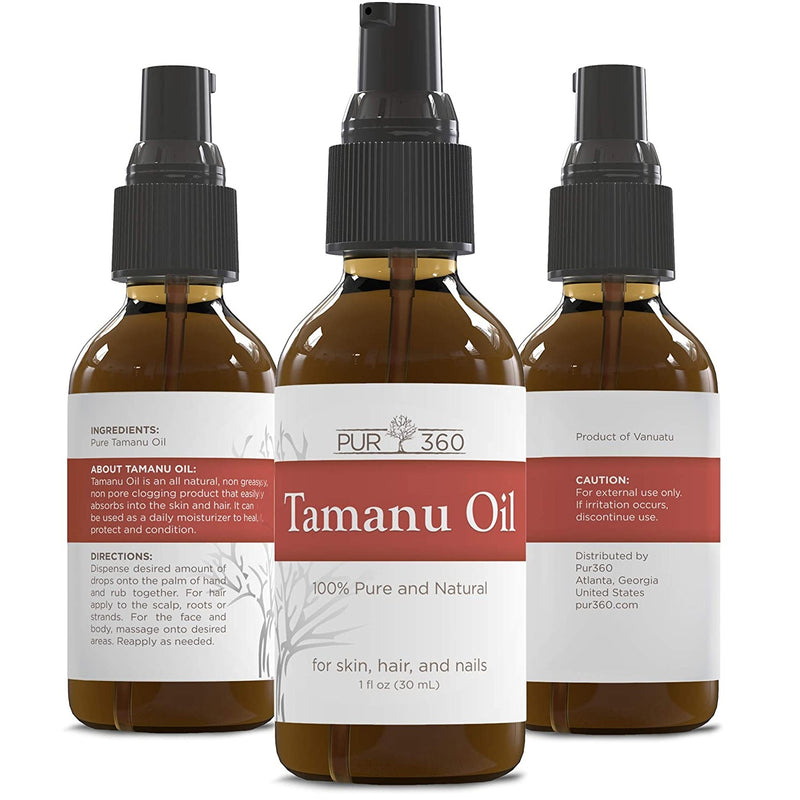 Pur360 Tamanu Oil | Pure Cold Pressed | Best Treatment for Psoriasis, Eczema, Acne Scar, Foot Fungus and more