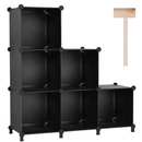 Puroma Cube Storage Organizer 6-Cube Closet Storage Shelves with Wooden Mallet