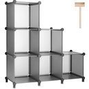 Puroma Cube Storage Organizer 6-Cube Closet Storage Shelves with Wooden Mallet