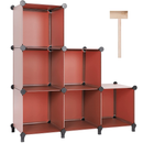 Puroma Cube Storage Organizer 6-Cube Closet Storage Shelves with Wooden Mallet