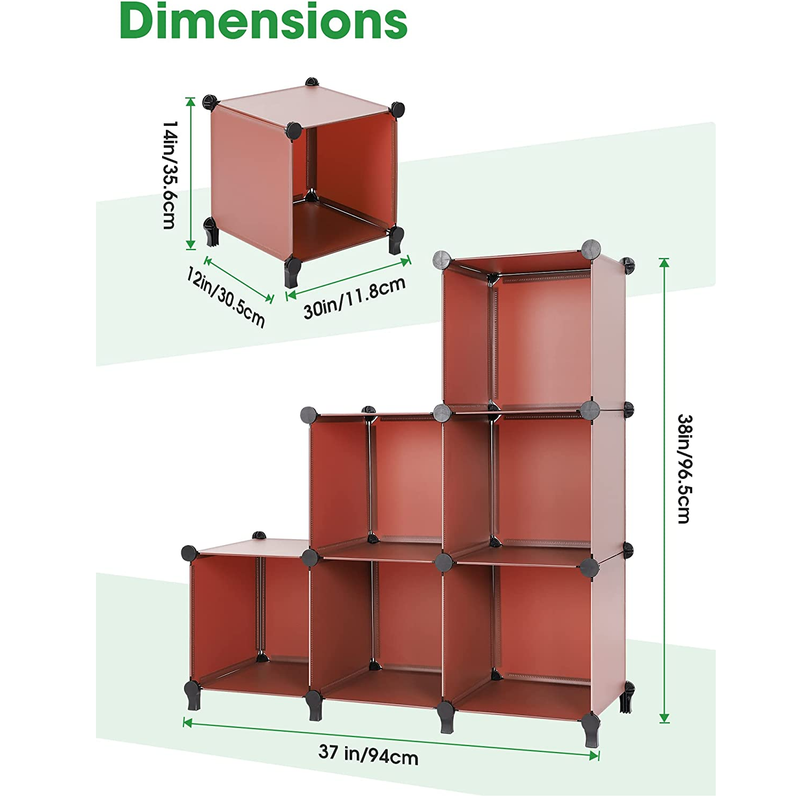 Puroma Cube Storage Organizer 6-Cube Closet Storage Shelves with Wooden Mallet