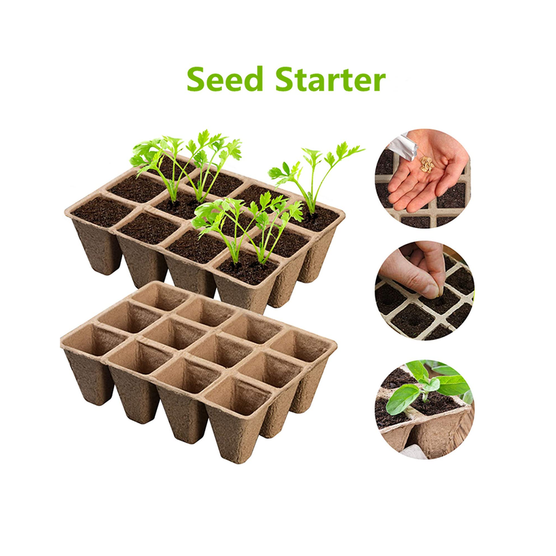 QGD Peat Pots For Seedlings| 300 Cell Seed Starter | Biodegradable Seed Germination Trays | Nursery Pots | 30 Packs