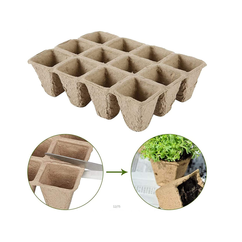 QGD Peat Pots For Seedlings| 300 Cell Seed Starter | Biodegradable Seed Germination Trays | Nursery Pots | 30 Packs