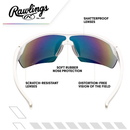 RAWLINGS RY134 Baseball Shielded Sunglasses
