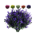 RECUTMS Artificial Plants Lavender | UV Resistant Greenery Fake Shrubs Simulation Plants Indoor Outdoor| Hanging Planter Home Garden Decor| 8 Packs