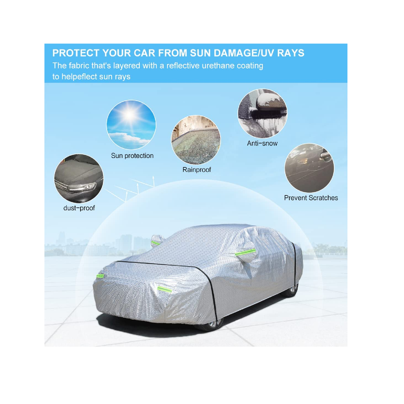 ROADGIVE 3-Layer Waterproof All-Weather Car Cover UV Protection