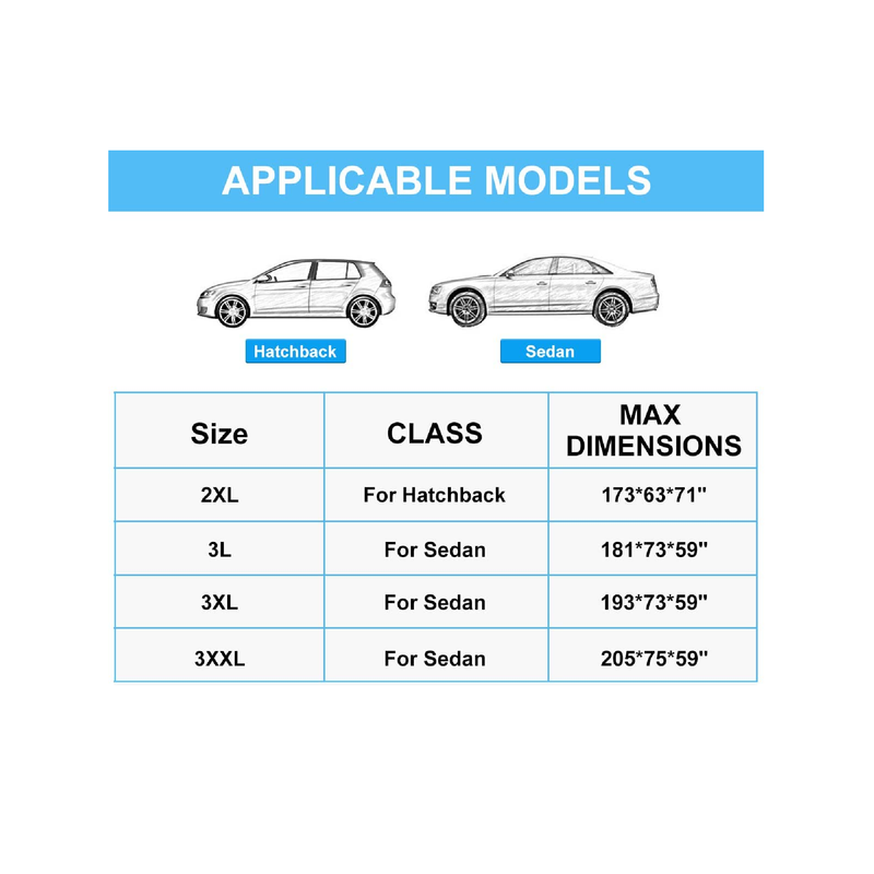 ROADGIVE 3-Layer Waterproof All-Weather Car Cover UV Protection