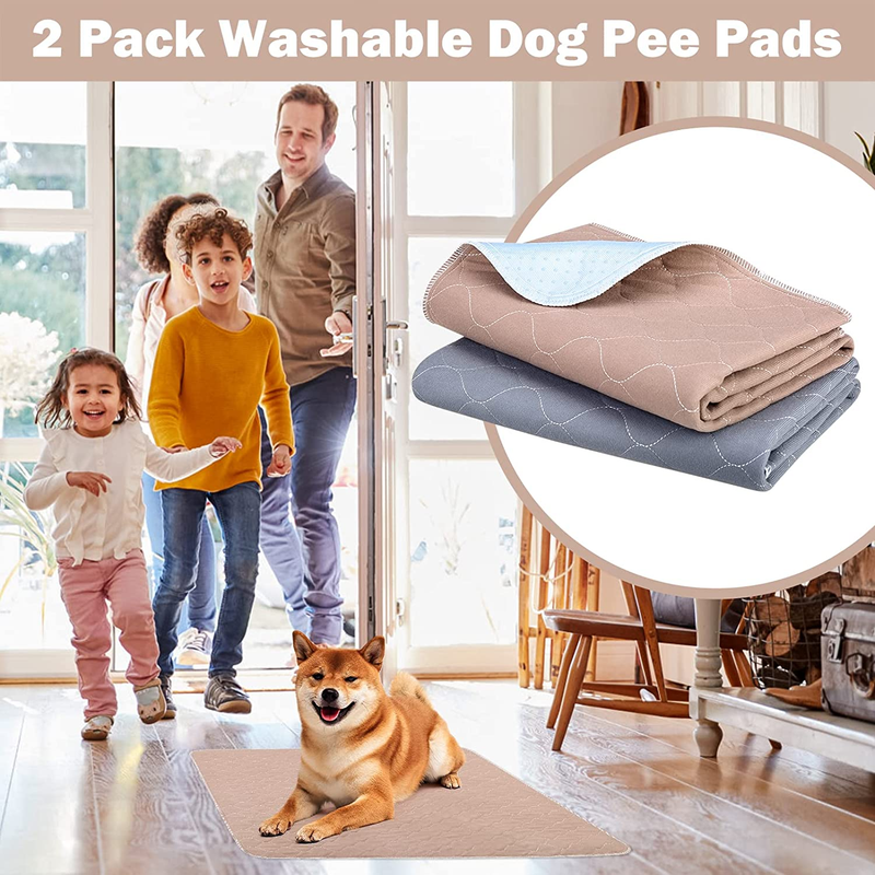 Reusable Washable Dog Pads (2-Pack), Waterproof Puppy Pads