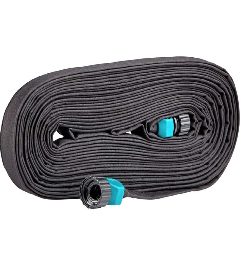 Rocky Mountain Goods Flat Soaker Hose - Heavy Duty Double Layer Design - Saves 70% Water - Consistent Drip Throughout Hose - Leakproof Guarantee - Garden/Vegetable Safe (15 FT)