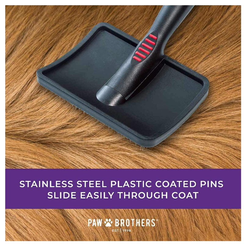 Ryan's Pet Supplies Paw Brothers | Curved Dog Brush with Coated Pin