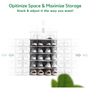 SHOEWAY 6-Tier Stackable Adjustable Multi-Function Space-Saving Shoe Rack