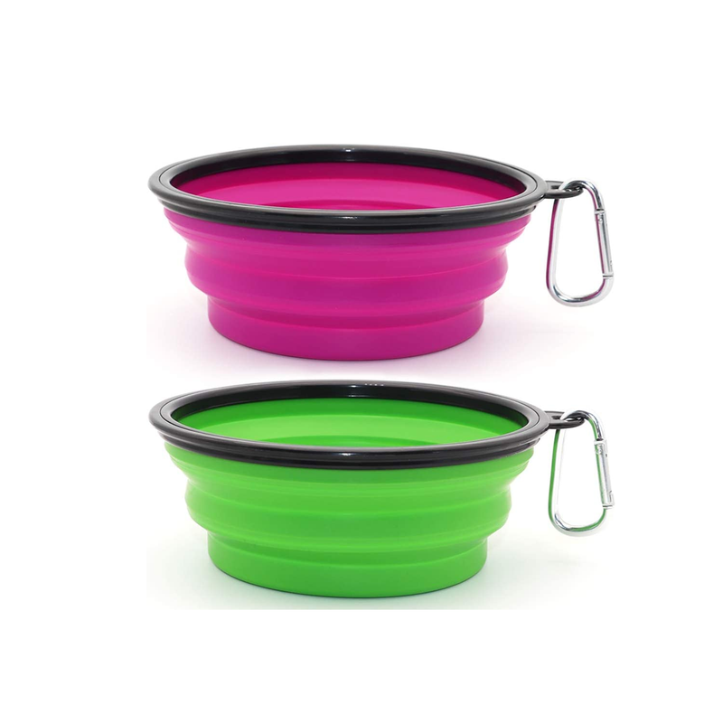 SLSON | Collapsible Dog Bowl - 2 Pack Collapsible Water Bowls for Dogs and Cats