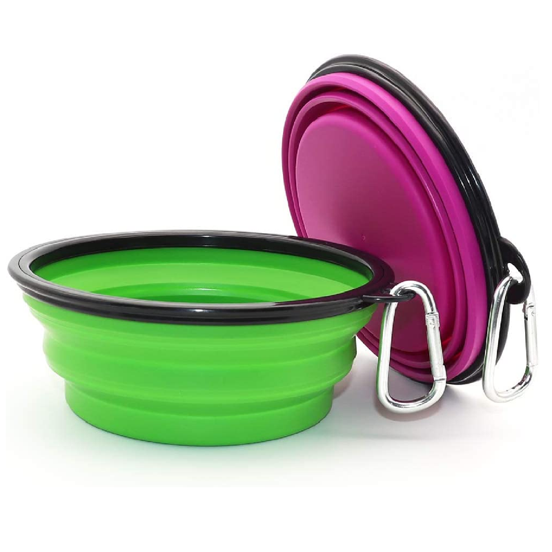 SLSON | Collapsible Dog Bowl - 2 Pack Collapsible Water Bowls for Dogs and Cats