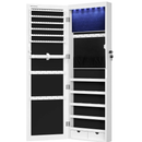 SONGMICS 6-LED Mirrored Jewelry Cabinet, 47.2"H with Lock Jewelry Cabinet Organizer