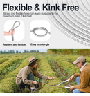 75ft 304 Stainless Steel Garden Hose Metal, Heavy Duty Water Hoses with Nozzles for Yard, Outdoor - Flexible, Never Kink & Tangle, Puncture Resistant