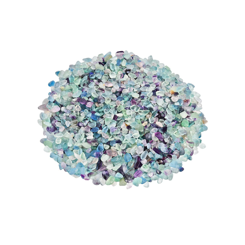 SUNYIK Fluorite Tumbled Chips Stone Crushed Crystal Quartz Pieces Irregular Shaped Stones |1pound |About 460 Gram