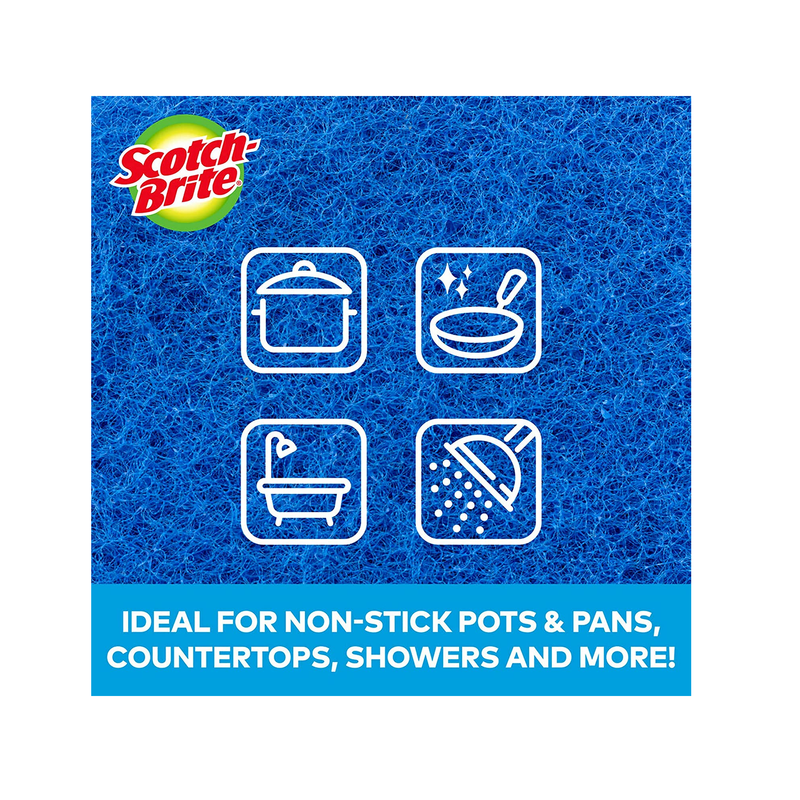 Scotch-Brite Non-Scratch Scouring Pads for Kitchen and Dish Cleaning |3 Pads