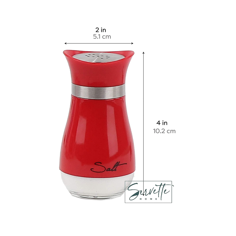 Servette Home Basic Salt & Pepper Shakers| Color Red