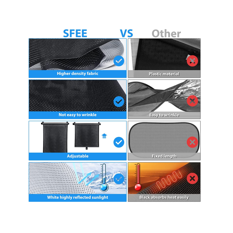 Sfee Car Side Window Sunshade | Blocks Heat and UV Rays