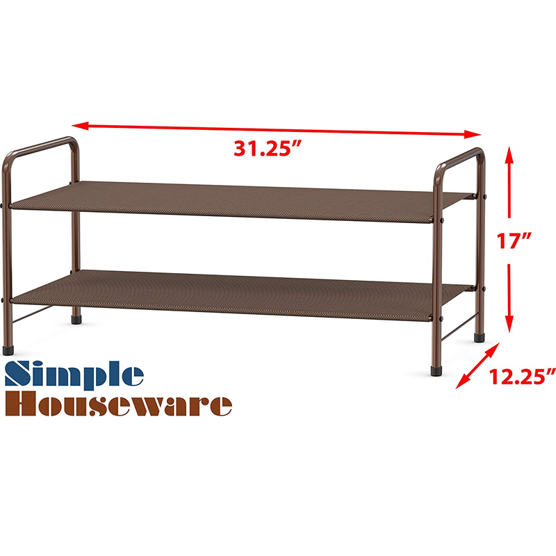 Simple Houseware 2-Tier Shoe Rack Storage Organizer