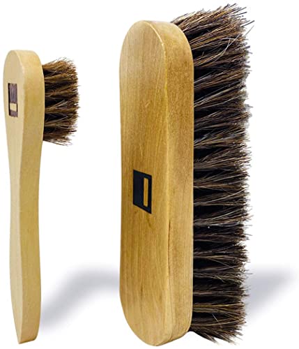 Simple Shine | Premium Horsehair Shoe Shine Brush and Polish Applicator Set 