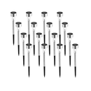 Solpex Solar Outdoor Pathway Lights| Garden LED for Landscape| Patio| Lawn| Patio | Driveway-Cool White |16 Units |Stainless Steel