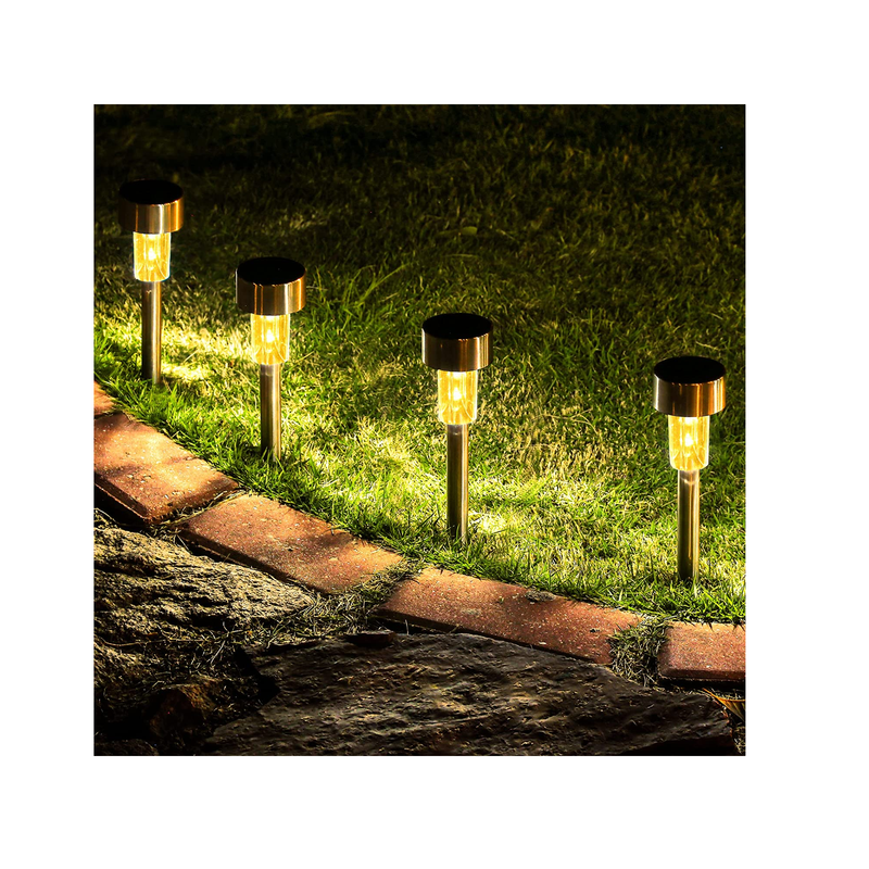 Solpex Solar Outdoor Pathway Lights| Garden LED for Landscape| Patio| Lawn| Patio | Driveway-Cool White |16 Units |Stainless Steel