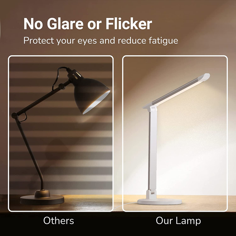 Soysout LED Desk Lamp Eye-Caring Table Lamp with USB Charging