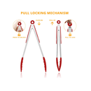 Stainless Steel Metal KUFUNG Heat Resistant 480°F Silicone Serving Tongs