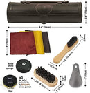 Stone & Clark 12PC Shoe Polish & Care Kit | Leather Shoe Shine Kit with Brown Wax