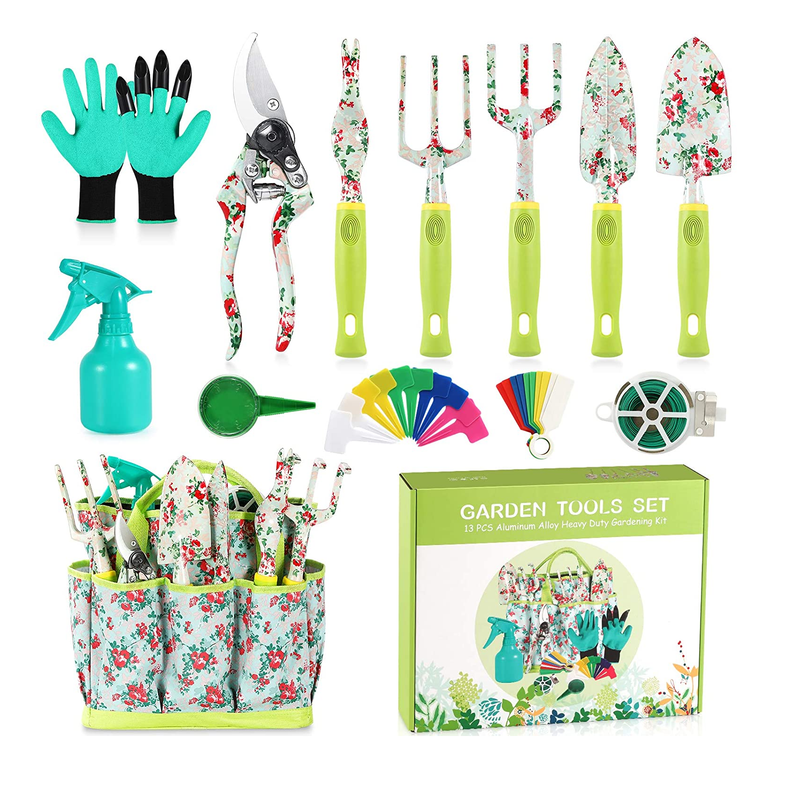 Sukki Gardening Tool Set | 13 Pieces Floral Print Garden