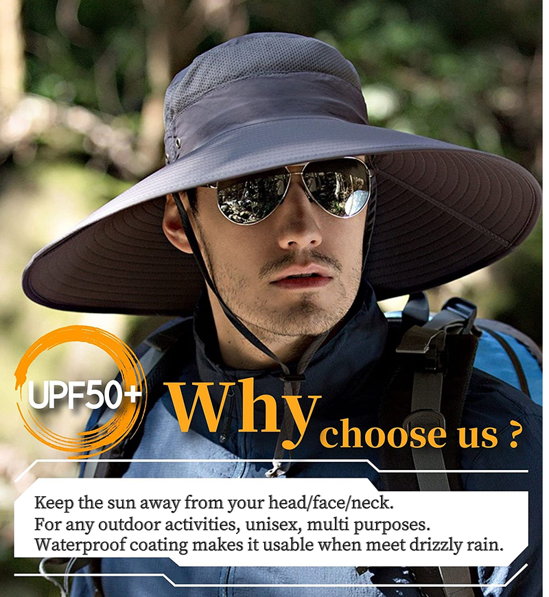 Super Wide Brim Sun Hat-UPF50+ Waterproof Fishing Hat