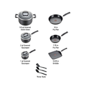 T-fal Signature Nonstick Dishwasher Safe Cookware Set| 12-Piece Color Black