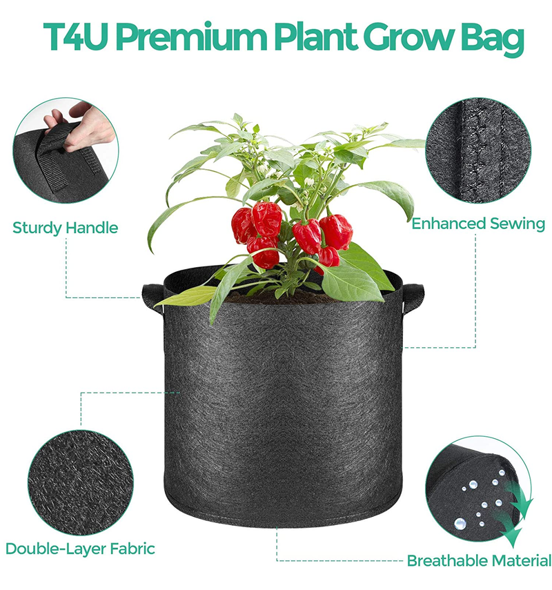 T4U Fabric Plant Grow Bags With Handles 10 Gallon