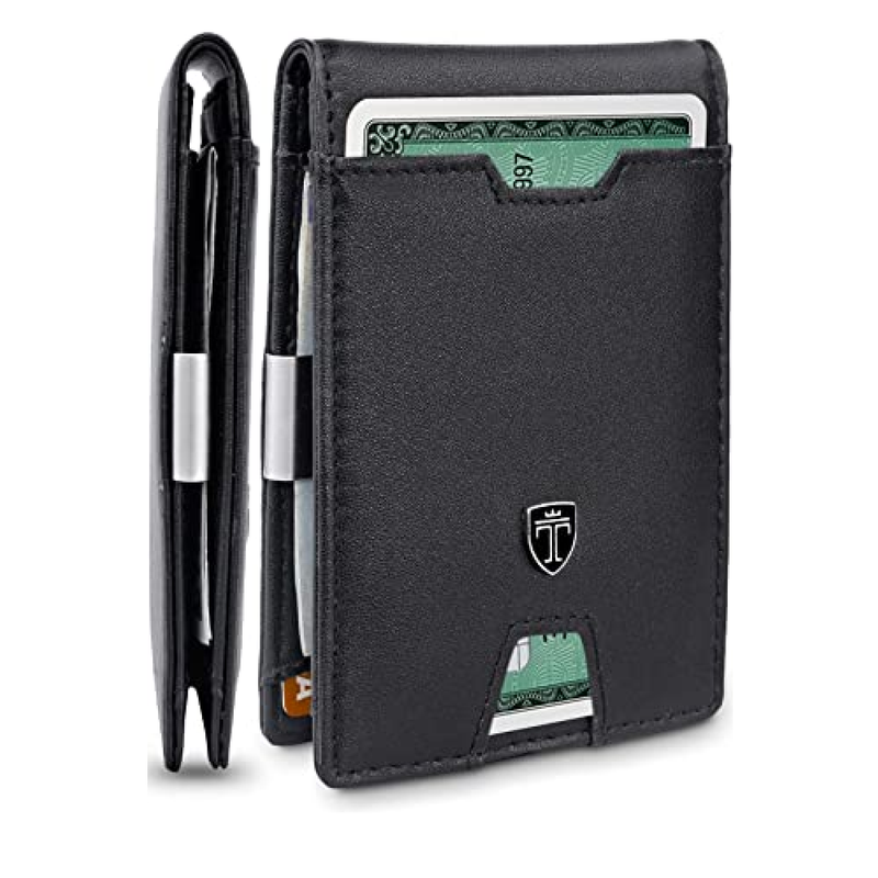 TRAVANDO Men's Slim Wallet with Money Clip AUSTIN RFID Blocking Bifold