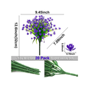 TURNMEON Artificial Flowers For Outdoor Decoration| Spring Summer Decoration | UV Resistant | Pot | Home Garden Decoration | 20 Packs