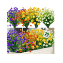 TURNMEON Artificial Flowers For Outdoor Decoration| Spring Summer Decoration | UV Resistant | Pot | Home Garden Decoration | 20 Packs