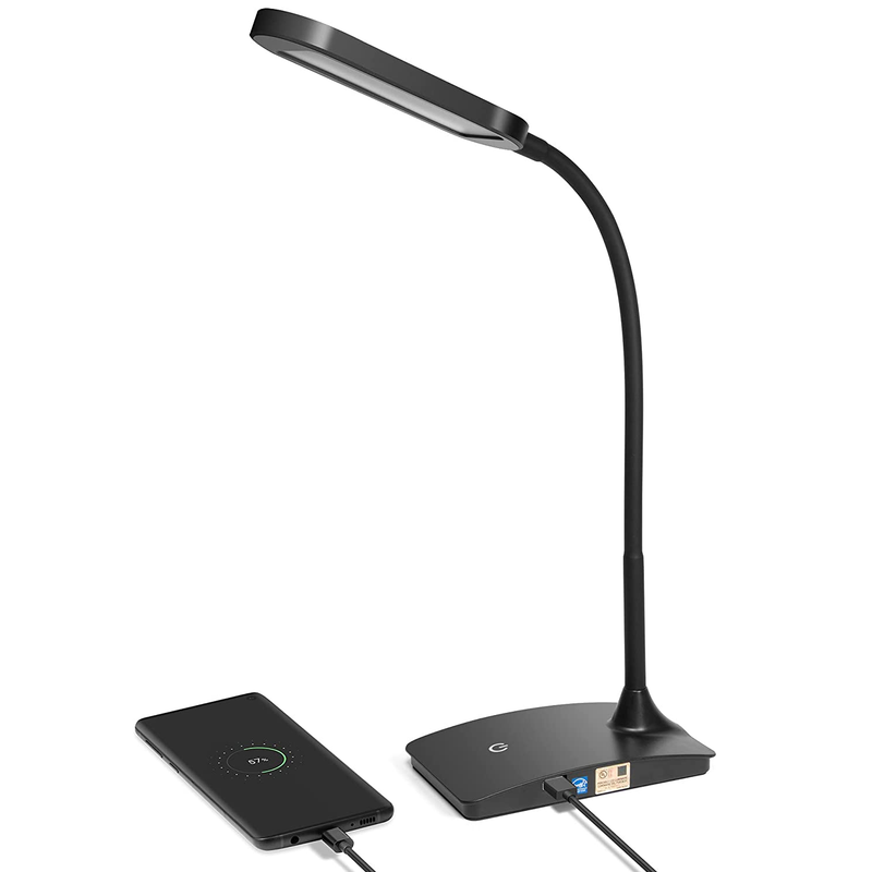 TW Lighting IVY20-40BK Ivy LED Desk Lamp with USB Port for Home Office