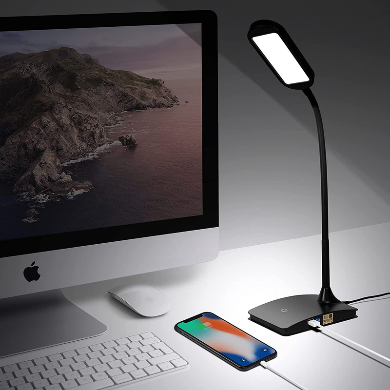 TW Lighting IVY20-40BK Ivy LED Desk Lamp with USB Port for Home Office