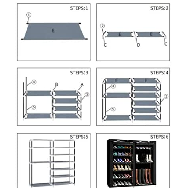 TXT&BAZ 27 Pairs Easy Tool-Free Assembly Boot Shelves