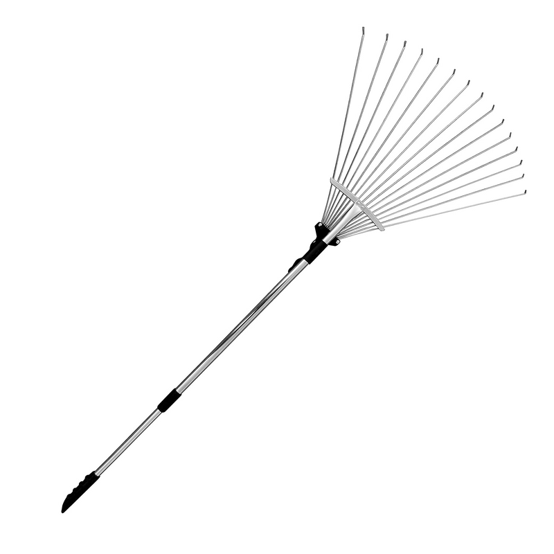 Tabor Tools J16A Telescopic Metal Rake | 63 Inch Adjustable Folding Leaves Rake