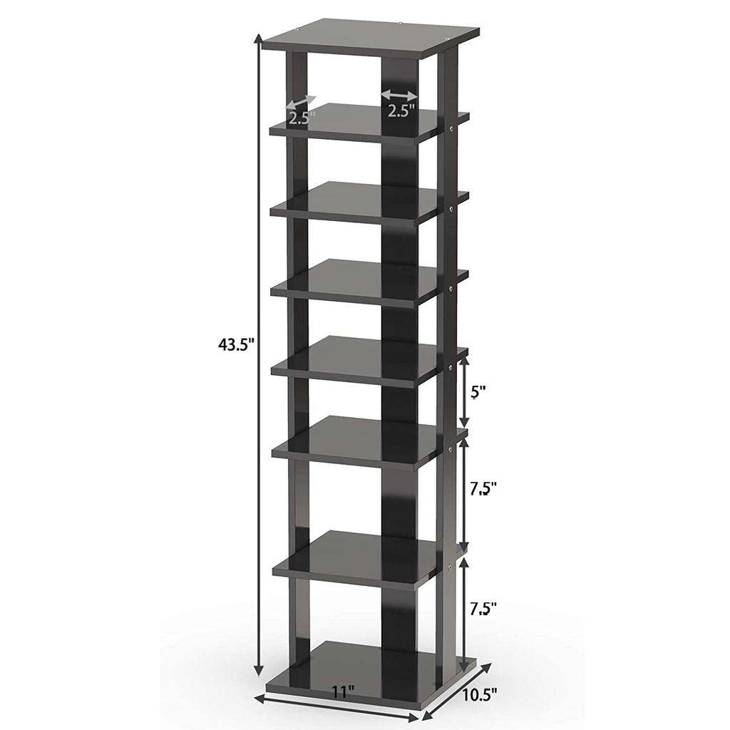 Tangkula 7-tier Shoe Rack Free Standing Shelf Storage Modern Shoe