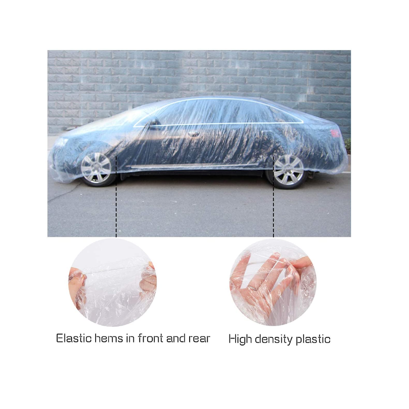 Thick PE Plastic Disposable Car Cover With Elastic Band