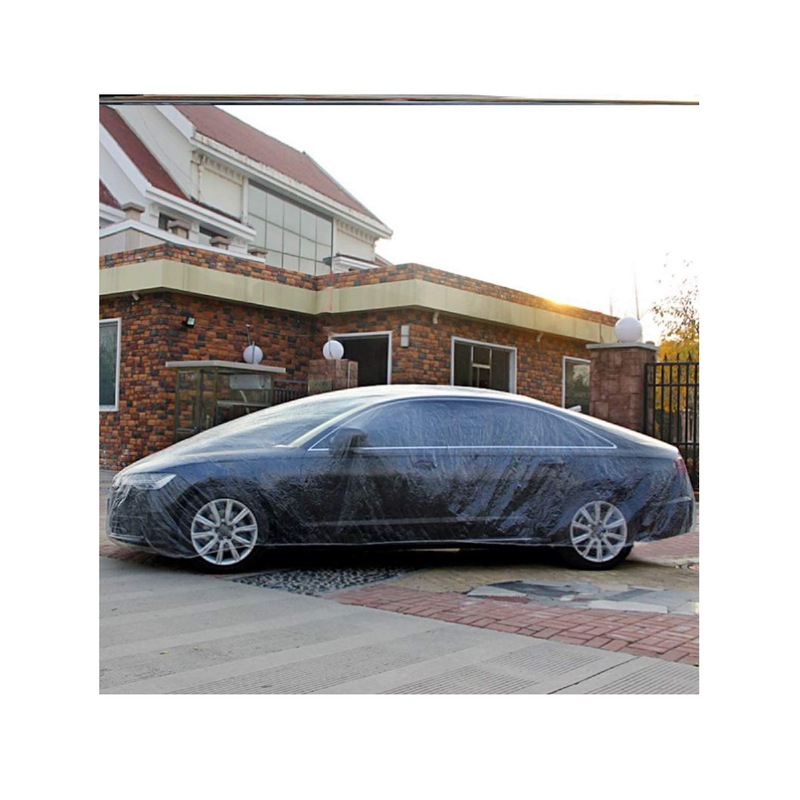 Thick PE Plastic Disposable Car Cover With Elastic Band