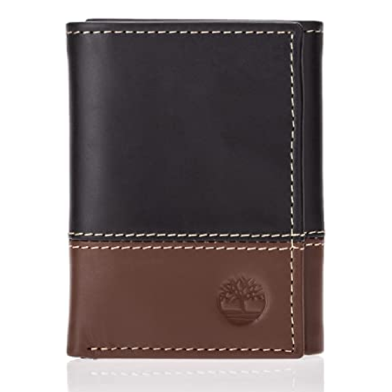 Timberland Men's Leather Trifold Wallet with ID Window