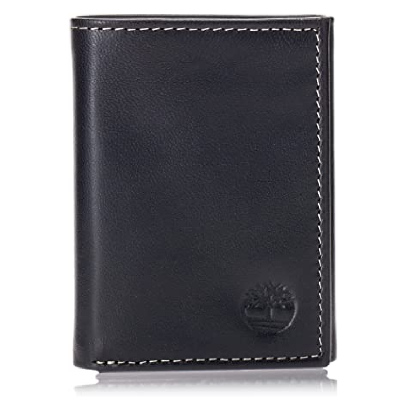 Timberland Men's Leather Trifold Wallet with ID Window