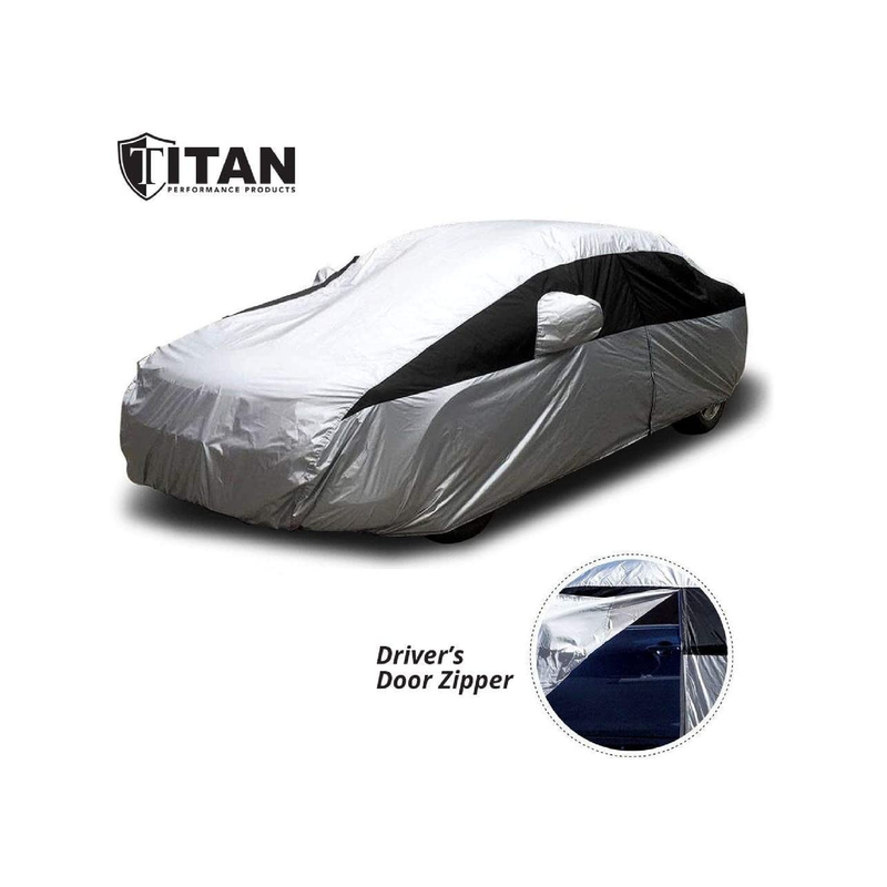 Titan Lightweight 210T Polyester Car Cover for Sedans 186-202" Waterproof UV Protection