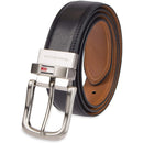 Tommy Hilfiger Men's Reversible Belt |  Black/Tan Stitch