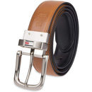 Tommy Hilfiger Men's Reversible Belt |  Black/Tan Stitch