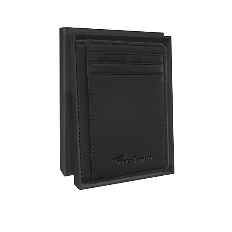 Travelambo Front Pocket Minimalist Leather Slim Wallet